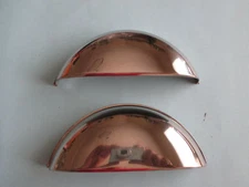 5 3/4" HALF MOON HEADLIGHT COVERS STAINLESS STEEL 1" STICK OUT