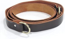 Leather Belt Black Ring Belt from Quality Leather with Brass Ring Medieval