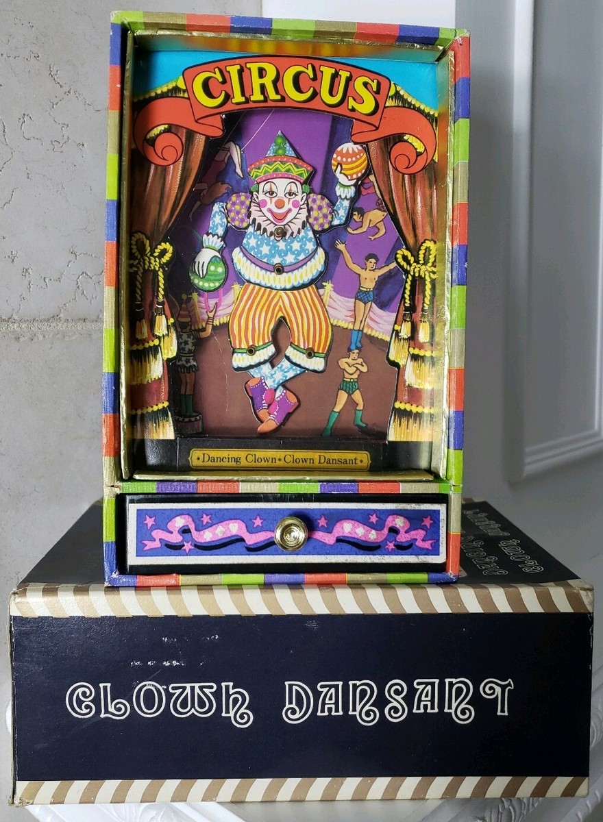 Vintage Circus Dancing Clown Jewel Box Original box Clown Works
