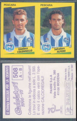 PANINI Fußballspieler Figur 1996/97 - Pescara, Colonello/Alfieri - Nr. 508 - Neu