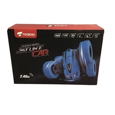 Tecboss 360 Stunt RC Toy Car 2.4 GHz Remote Control 4WD Blue With LED Lights