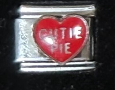 Cutie Pie Heart Wholesale Italian Charm Enamel Link 9MM K45-2