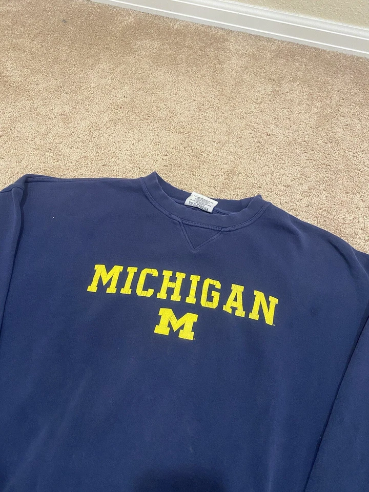 Vintage Años 90 Universidad de Michigan Cuello Redondo Talla XL LEE SPORTS Foto 2 de 4