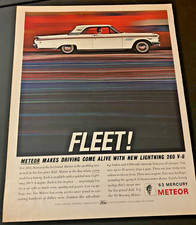 White 1963 Mercury Meteor V-8 - Vintage Original Color Print Ad Wall Art Nice White 1963 Mercury Meteor V-8 - Vintage Original Color Print Ad Wall Art Nice