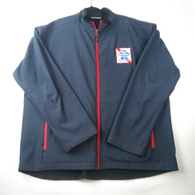 PABST BLUE RIBBON Zip-Up Jacket Men's XXL Navy Boardroom Apparel