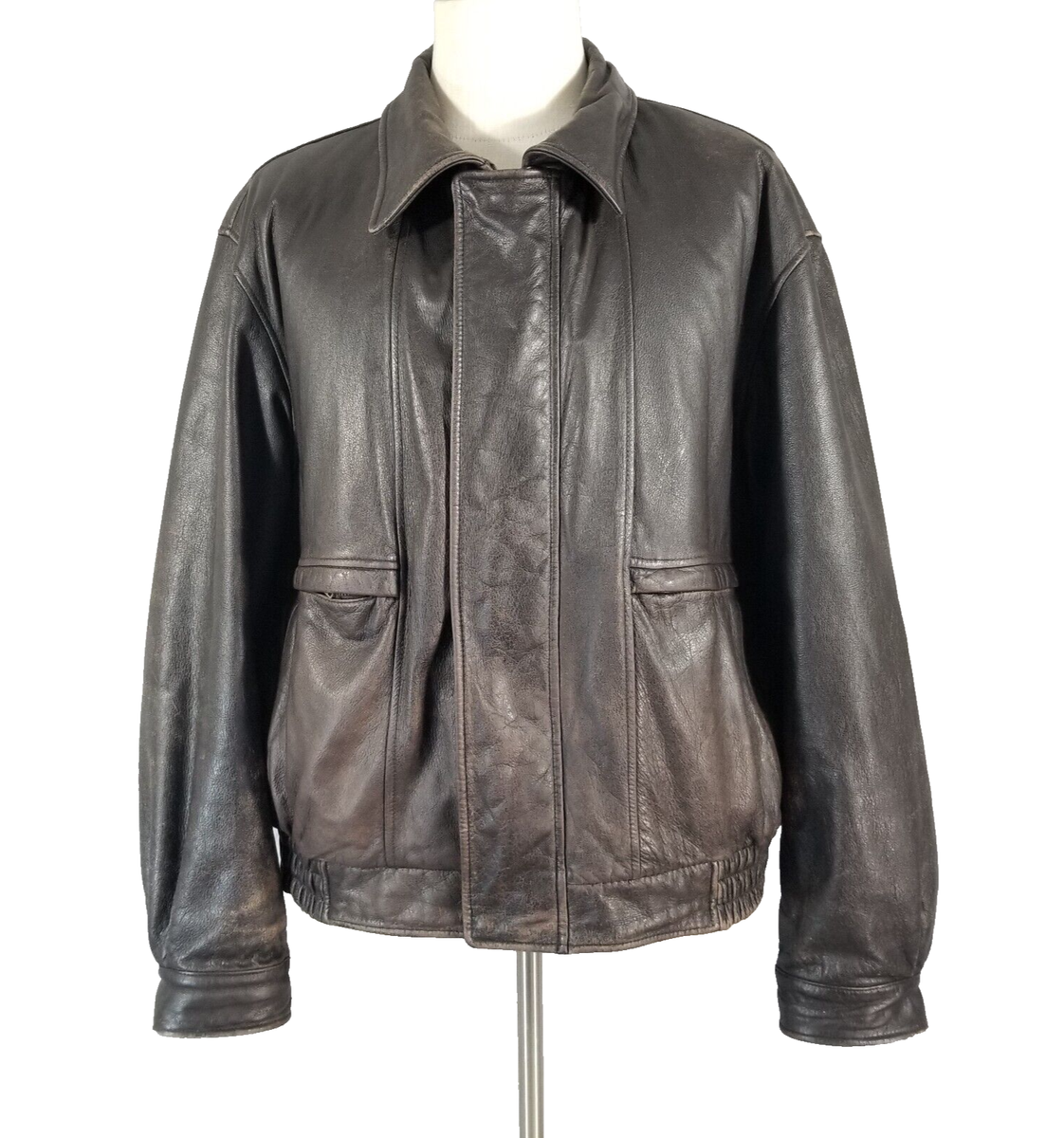 k*様 90s〜00s london fog real leather bomb London Fog Bomber Jacket Coat Men's large Brown Leather Retro