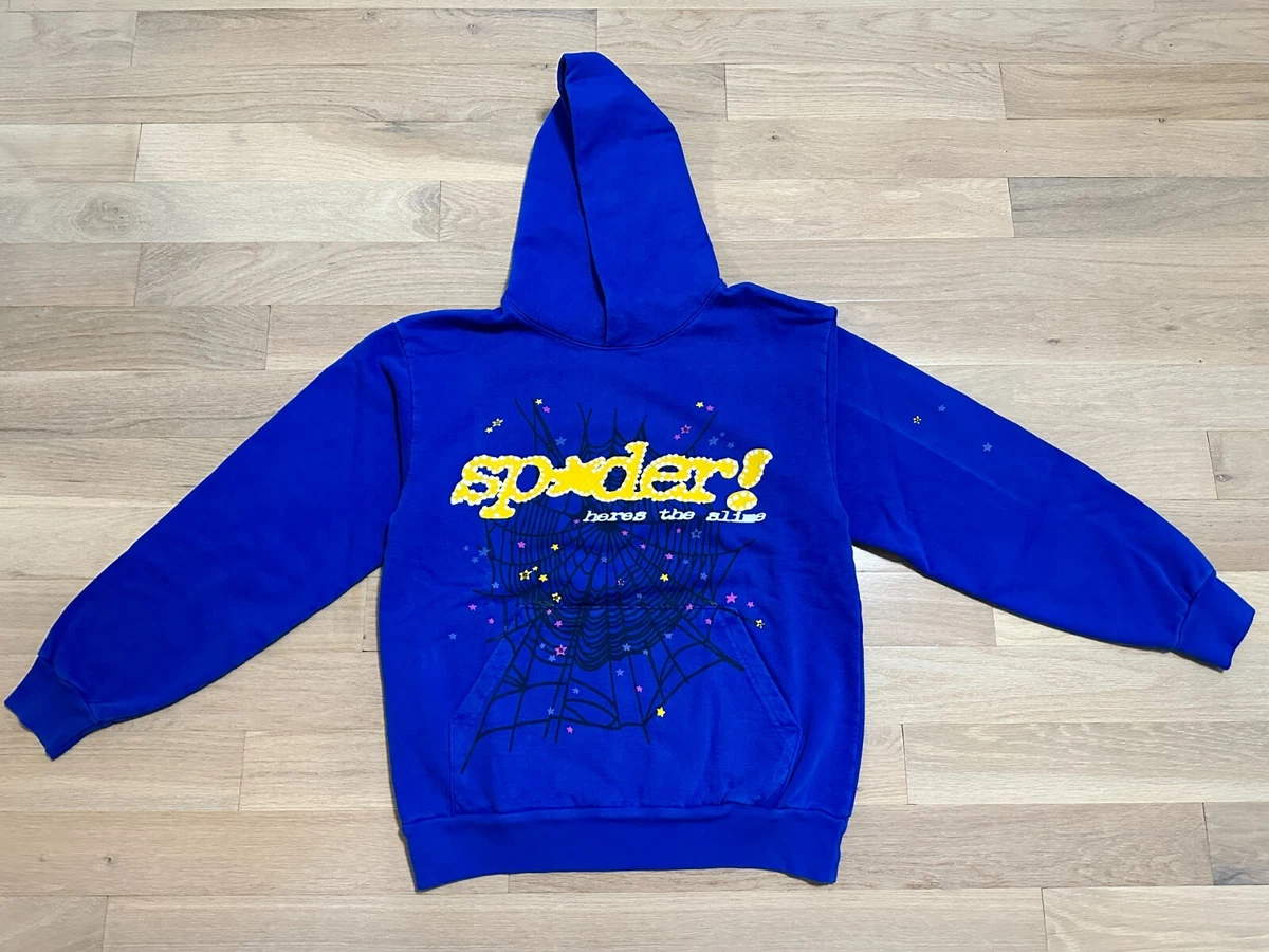 NEW Spider Worldwide × Young Thug Sp5der TC Blue Hoodie Sz S-XL 100%  AUTHENTIC