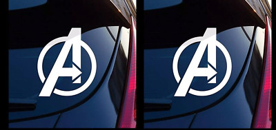 Avengers Two Pack 5'' White Vinyl Decal Car Truck Windows camper laptop notebook