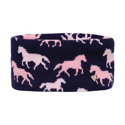 Hy Equestrian Flaine Children's Horse Print Headband Navy/Pink | eBay UK