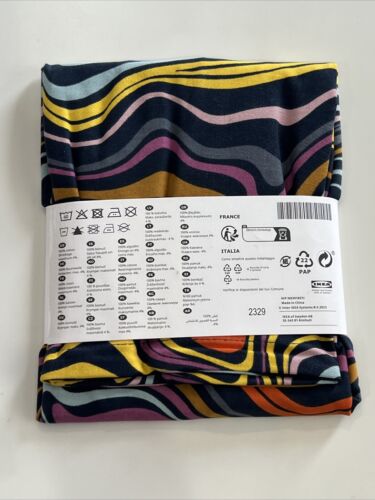 Ikea KLIPPNEJLIKA Pillow Cushion Cover 16"x23" Dark Blue Multicolor Abstract New - Picture 4 of 4