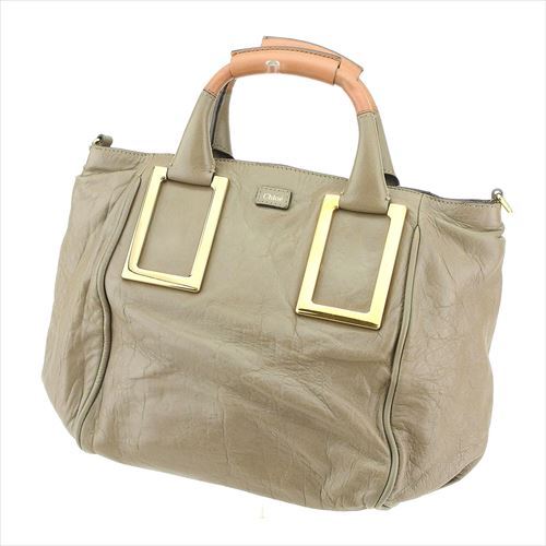 Chloe Hand bag Beige leather Woman Authentic Used S1008 | eBay