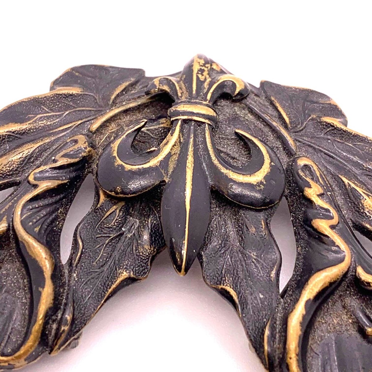 Unbranded Belt Buckle Womens OS Bronze Good Art Nouveau Calla Lily‎ Fleur-de-lis Vintage Interchangeable Belt Buckle, Antique Nickel Belt  main image 4