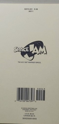1997 Tasmanian Devil Space Jam Greeting Card Gibson Greetings - Picture 4 of 6