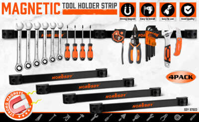 19 Inch Magnetic Tool Holder Rack Heavy Duty Garage Wall Holder Strip Toolbar With Magnet Kitchen I.738440163