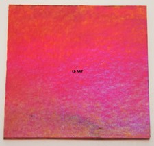 1122.31- 3"x 3" IRIDIZED TRANSPARENT STRIKER RED BULLSEYE 3mm THICK GLASS 90 COE