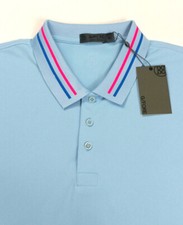  120 G/FORE Men's Golf Line Up Mesh Polo Shirt Baja Blue Size M XL