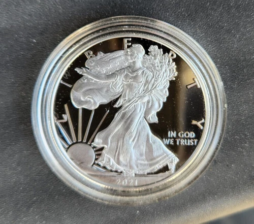2021 w proof silver American eagle- type 1 in acrylic capsule