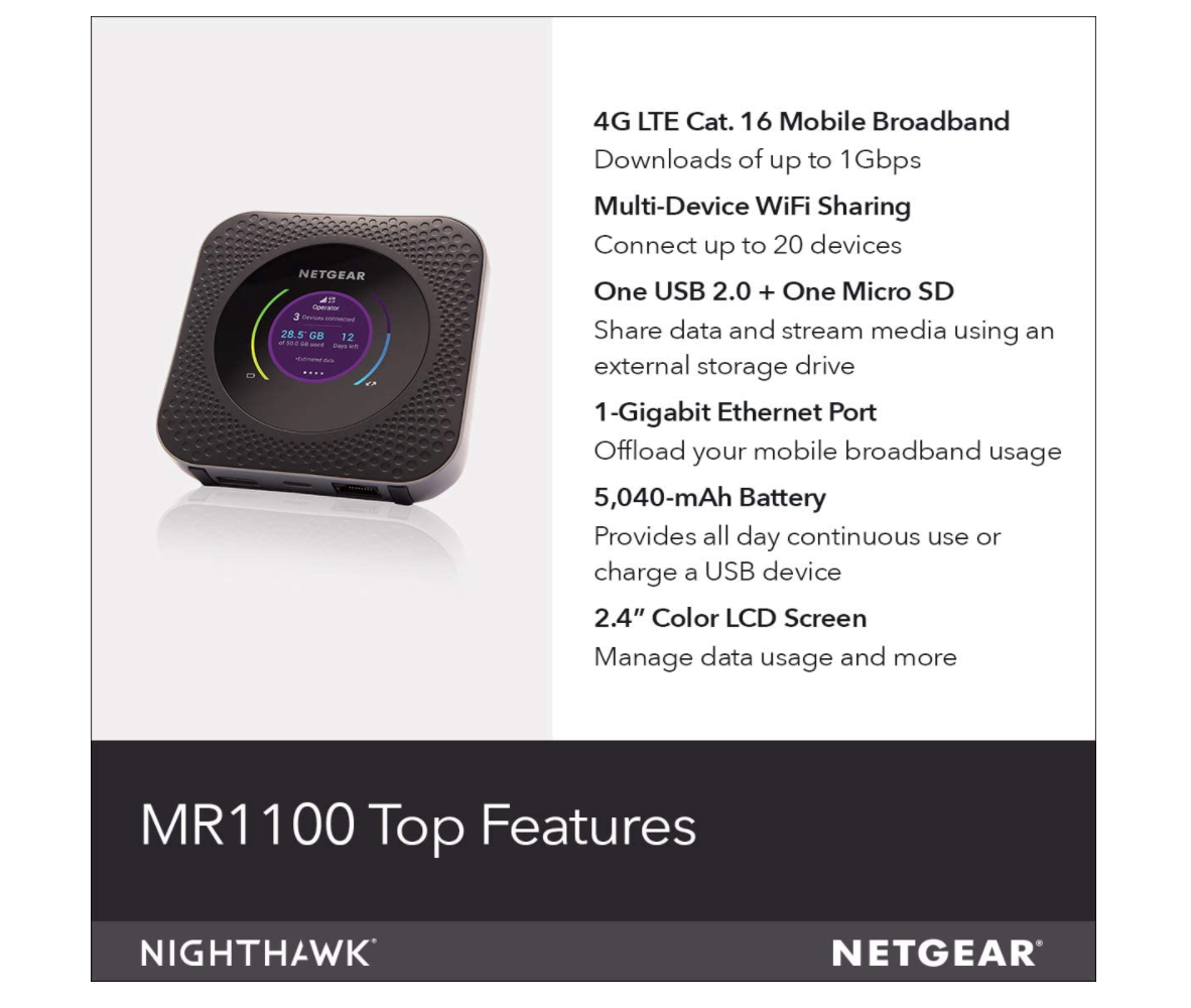 Nighthawk M1 Mobile 4G Router With Sim Slot Unlocked MR1100 - Download ...