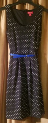 black dress with blue belt Casual Dress SATI, Summer Casual A Line Dress in Black-Blue