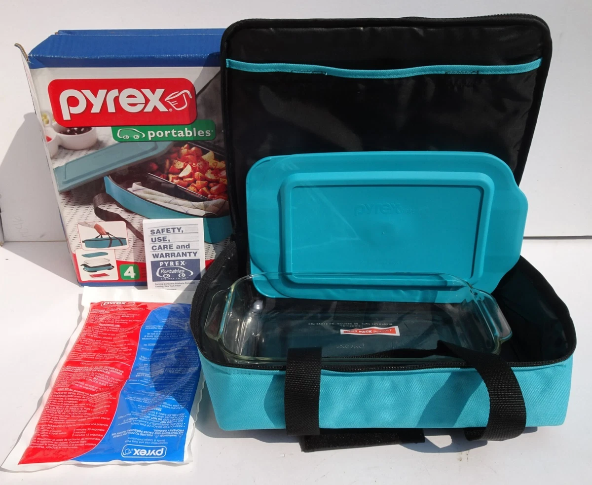 PYREX Portables Insulated transport bag 4 pieces Hot Cold Food Travel Container