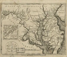 20" x 24" 1799 Map of The states of Maryland and Delaware