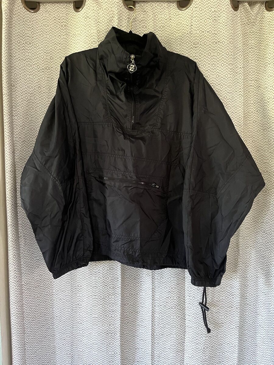 Vintage JERZEES Windbreaker Jacket Mens L Black 1/4 Zip Vintage JERZEES Windbreaker Jacket Mens L Black 1/4 Zip