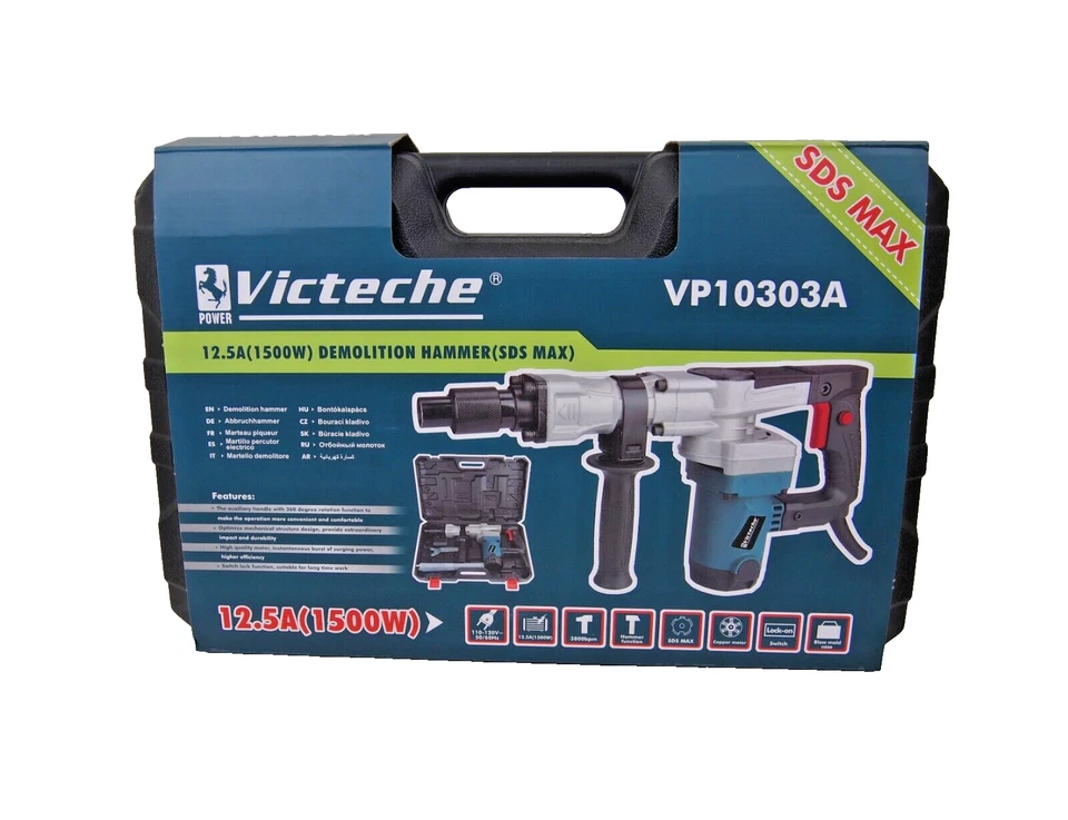 SDS Max Demolición Jack Martillo Interruptor de Hormigón Astilladora 16J 1500W VP10303A Foto 2 de 4