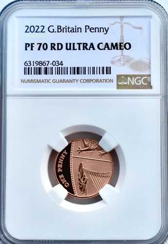 2022 1p One Pence Proof NGC PF70 RD Great Britain Penny 