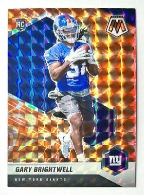 2021 Mosaic Gary Brightwell Orange Reactive Prizm Rookie SP RC #377 NY Giants