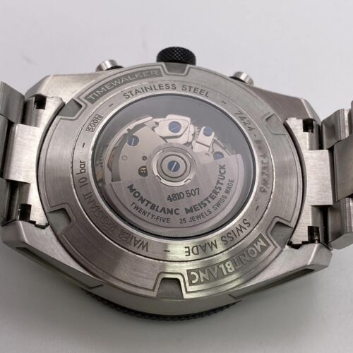 Montblanc Timewalker 43mm Acier Chronographe Cadran Noir Montre Automatique - Photo 7 sur 7