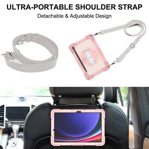 Tablet Shockproof Strap Stand Case Cover For Samsung Galaxy Tab S9 FE / S9 FE+ - Picture 34 of 60