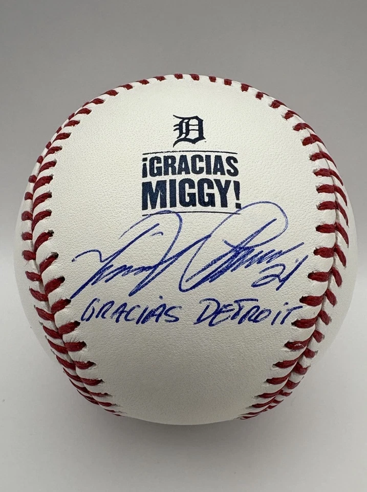 Miguel Cabrera Signed Autographed Gracias Miggy Detroit Tigers Logo Baseball JSA - Image 2 of 4