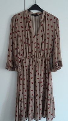 Luisa Cerano Kleid Lipsprint Farbe Taupe Gr. 36; 1x getragen
