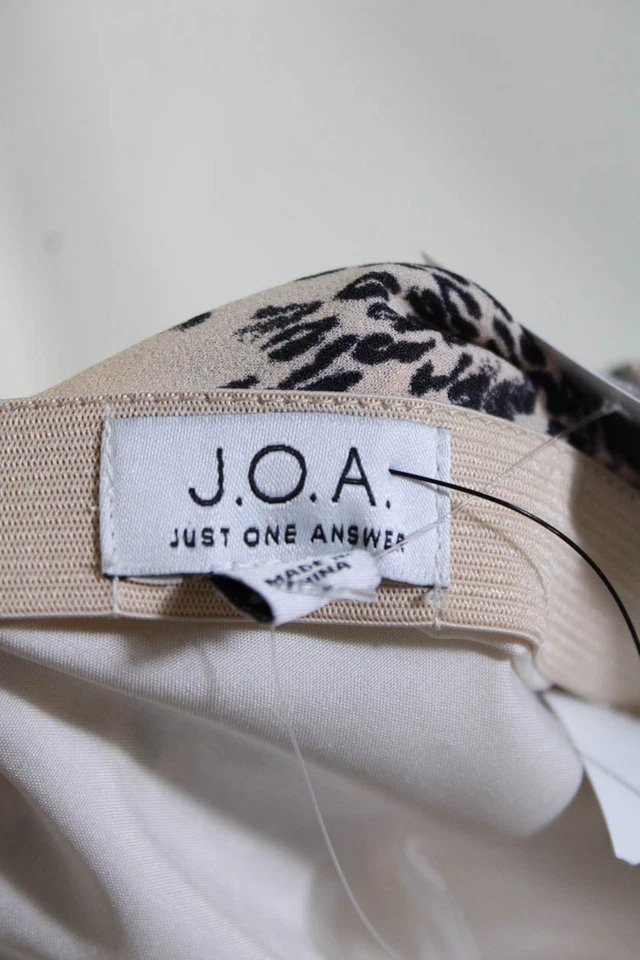 Just One Answer Womens Animal Print Wrap Skirt Beige Size Small - Image 4 of 4