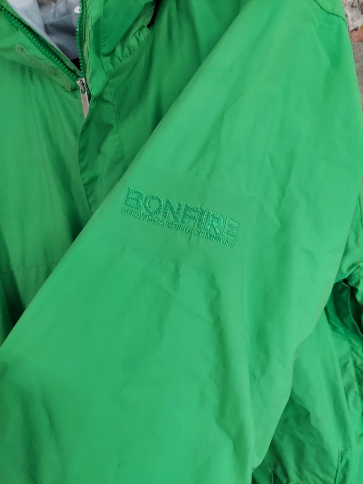 Bonfire Snowboarding Company 2009 Volt Green Jacket Coat Mens Sz XL Zip 20th - Image 2 of 4