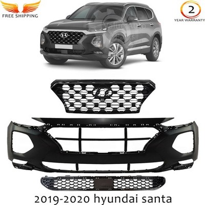 Front Bumper Cover Fascia & Grille Assembly Kit For 2019-2020 hyundai santa