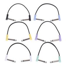 6 Pack Guitar Patch Cables 16cm Effects Pedal Patch Cable Colorful TS 6.35m OU
