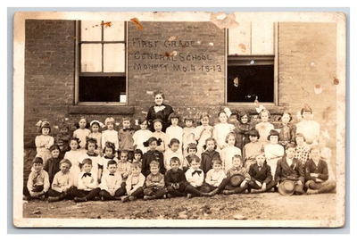 #ad Missouri MO Monett Central School First Grade Class 1913 real photo RPPC $19.99