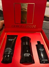 Giorgio Armani Code Gift Set 50ml edt & 15ml edt 75ml Shower gel Rare 2021 batch