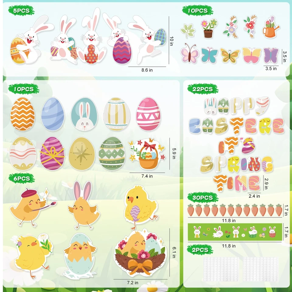 Happy Easter Bulletin Board Set, Easter Spring Time Bulletin Board Classroom ... - Image 2 of 4