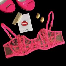 Honey Birdette Gabrielle Neon Pink Bra US 32C