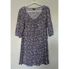Gap Sheath Dress Womens Size Small Navy/Lavender Floral A-Line Cottagecore Flora