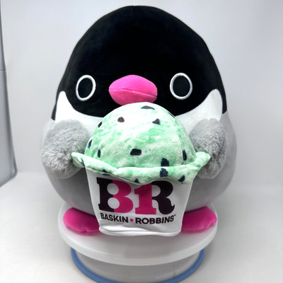 Zuru Snackles Penelope Penguin Baskin Robbins Plush Mint Chocolate Ice Cream 13''
