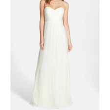 NWT JENNY YOO WOMEN'S ANNABEL WHITE TULLE CONVERTIBLE WEDDING DRESS SZ 10