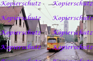 24x36 DIA Datei Straßenbahn Karlsruhe VBK Triebwagen 188 Daxlanden 8.89