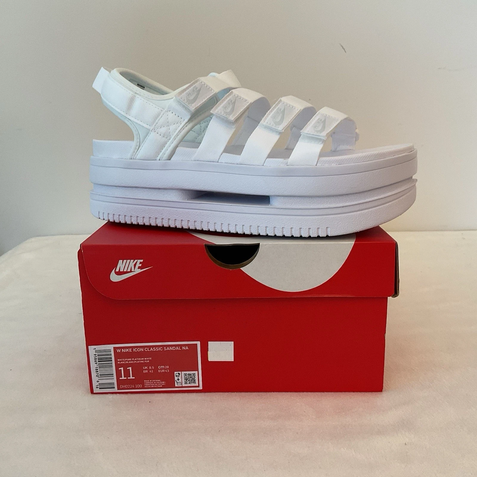 Nike Icon Classic Sandali Scarpe Slides DH0224 001 Bianco Donna Taglia 11