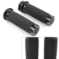 1" Handlebar Hand Grips For Harley Touring Sportster Dyna Softail VRSC Black go