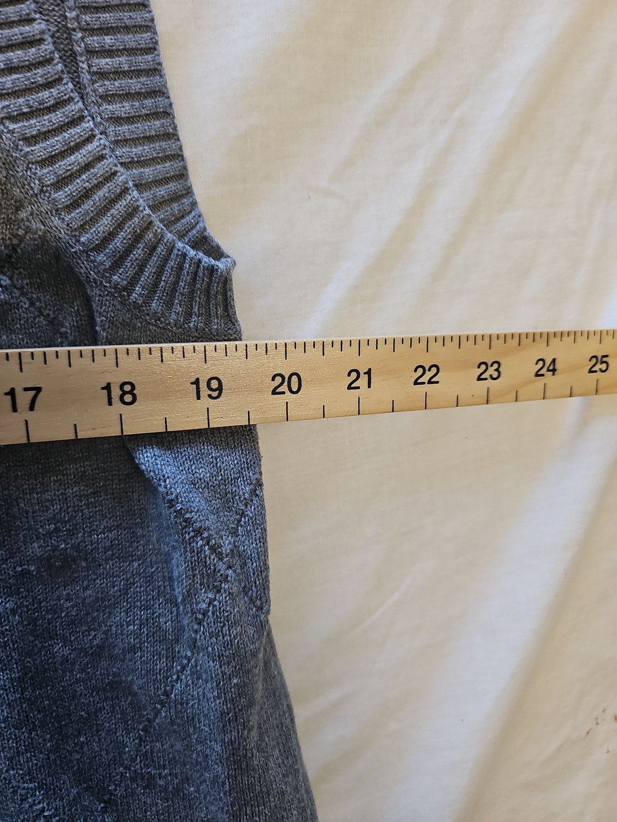 Chaps Men's Grey Diamond Knit Full-Zip Gilet Cotton Sweater Vest M X870 image 5