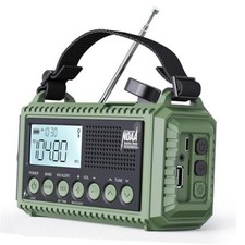 12000mAh Emergency Radio - AUTO NOAA 12000mAh - ArmyGreen with LCD Display