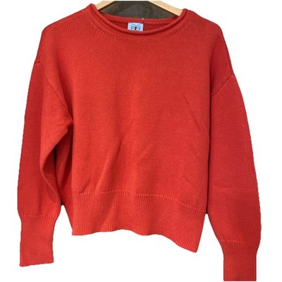 Cece Medium Red Rose Long Sleeve Round Neck Sweater New With Tags